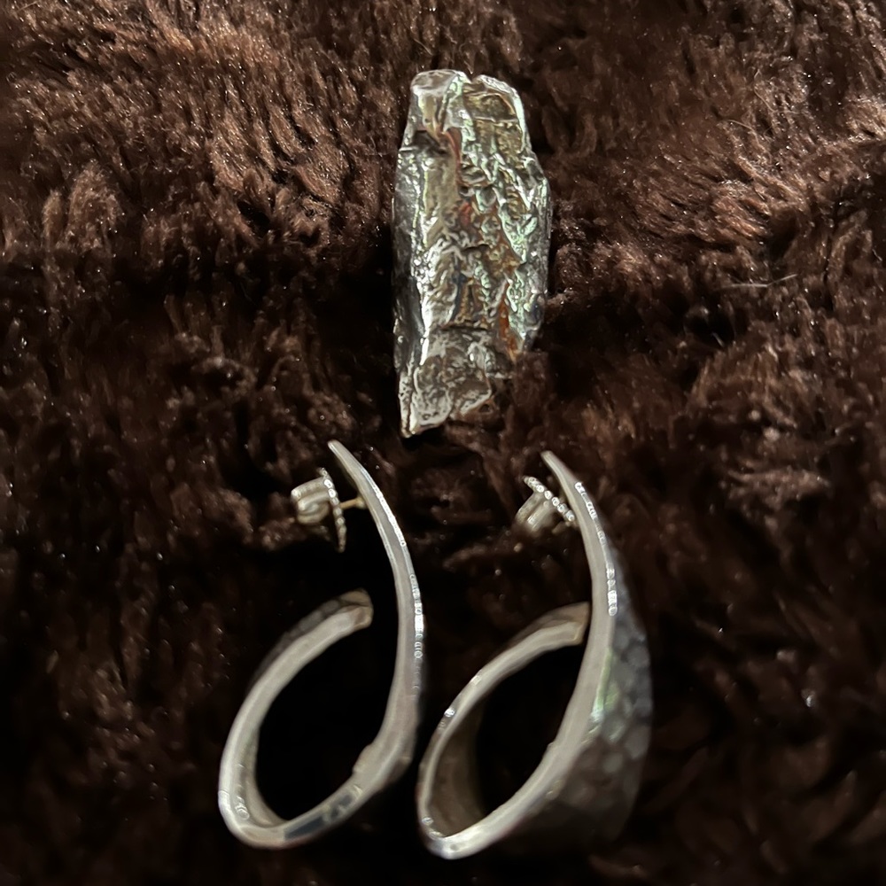 One of a Kind Sterling Ring and Earrings NWOT